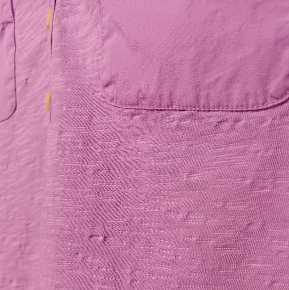 L.L. Bean EUC Women's Half Button Down Shirt, Large, 2 Pockets, 3/4 Tab Sleeve - Picture 5 of 10